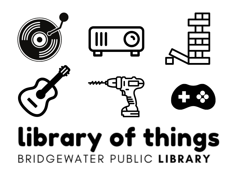 library of things logo with images