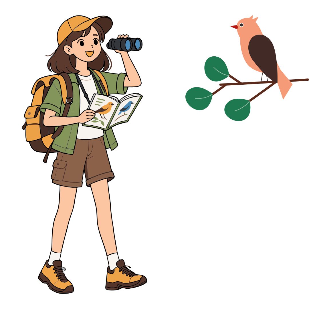 Young Woman birdwatching