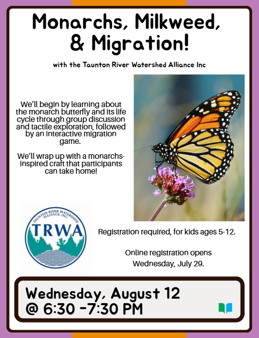 We’ll begin by learning about the monarch butterfly and its life cycle through group discussion and tactile exploration, followed by an interactive migration game. 