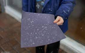 snowflakes on black paper