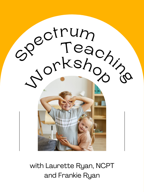 two kids with text that reads spectrum teaching workshop