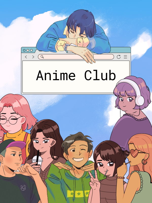 anime teenagers with text that reads anime club