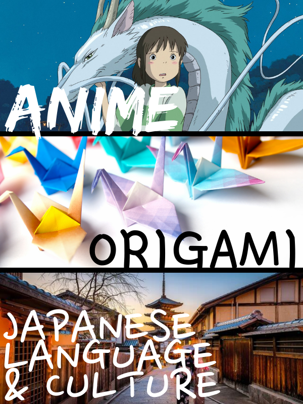 anime, origami, and Japan image with text