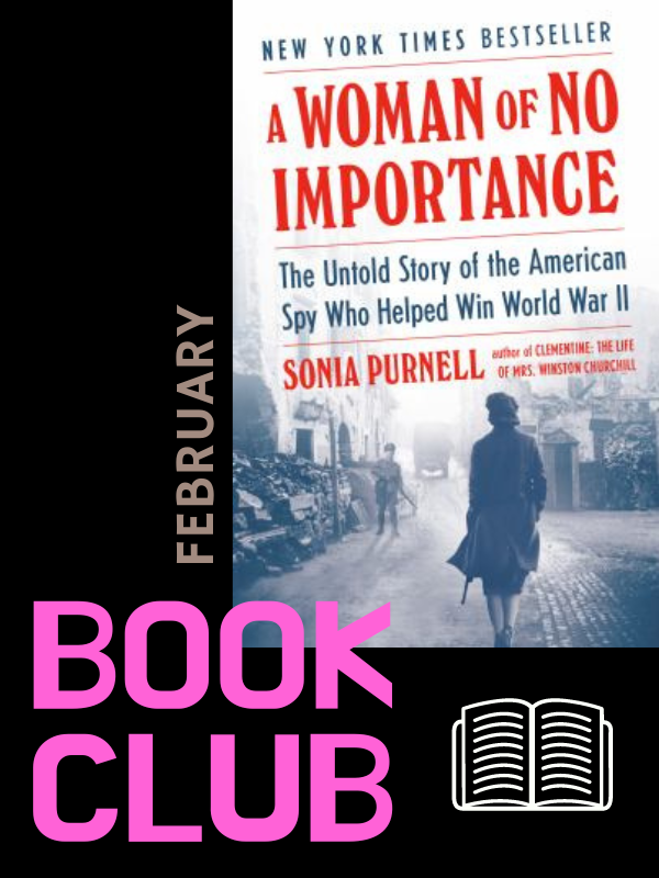 a woman of no importance book cover image with text that reads book club february